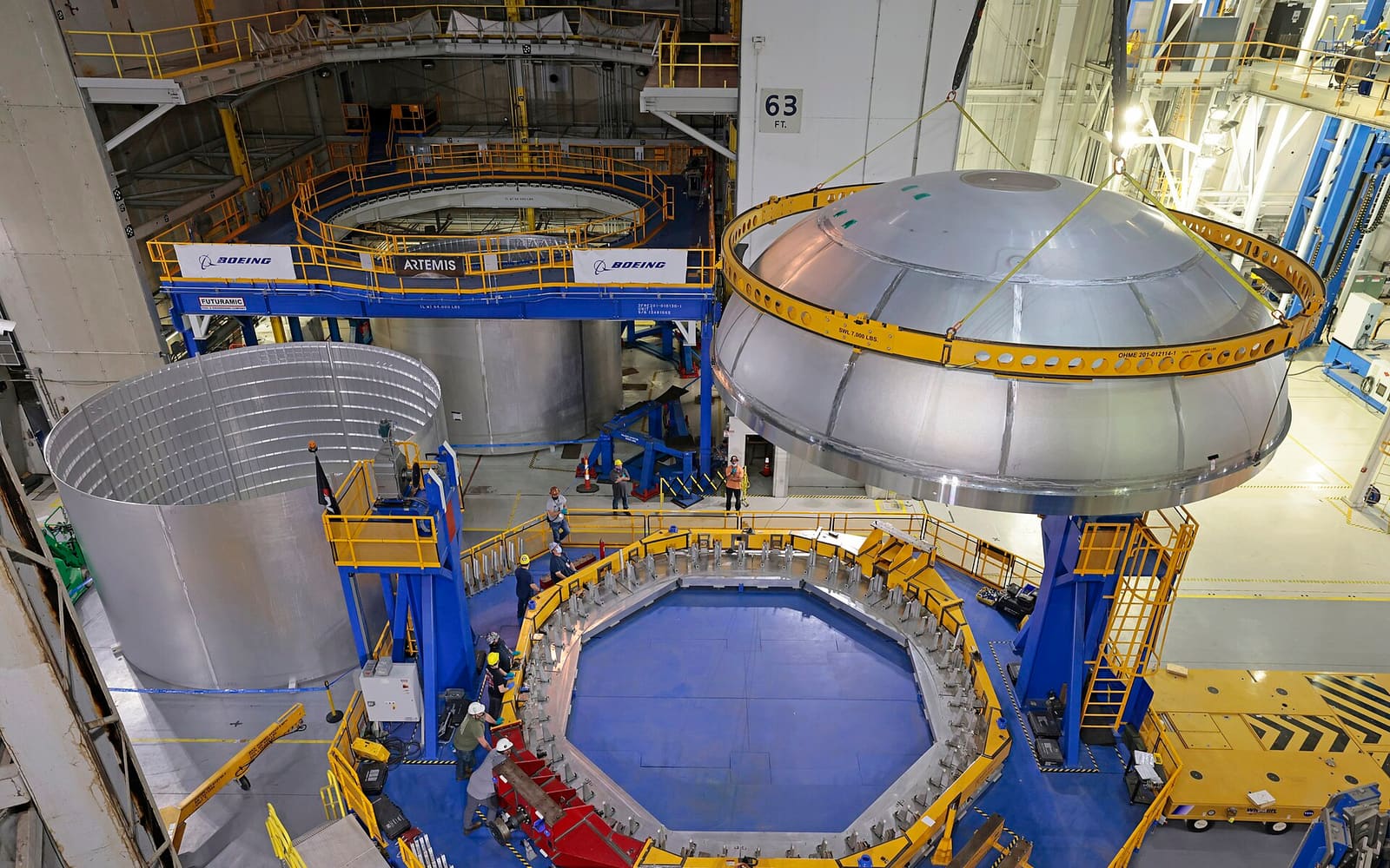 A large manufacturing floor seen from above